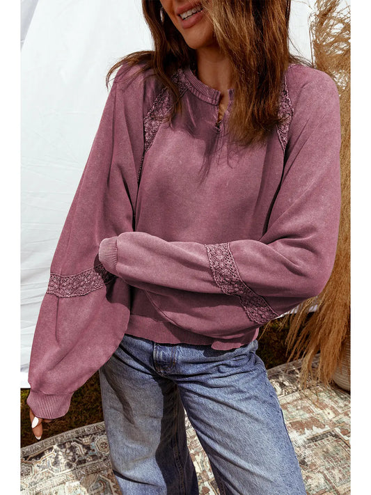 Notched Mineral Wash Baggy Sweatshirt