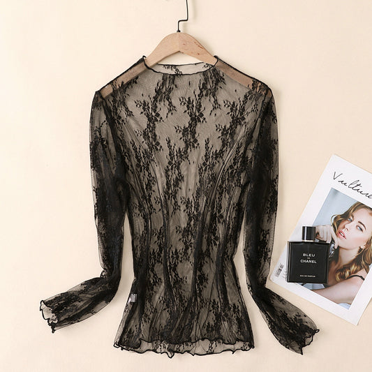Lace Mesh Top Black