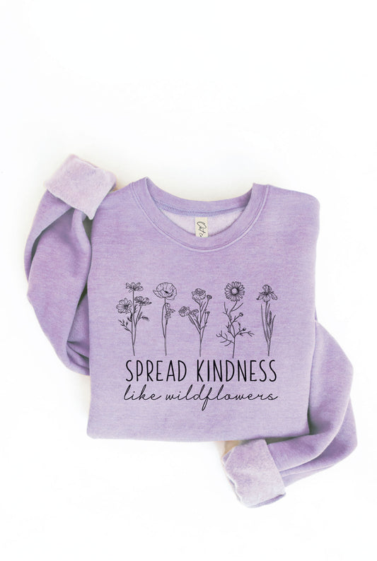 Spread Kindness Graphic Sweatshirt Lilac