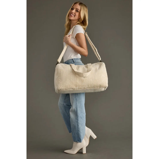 Cream Corduroy Duffel