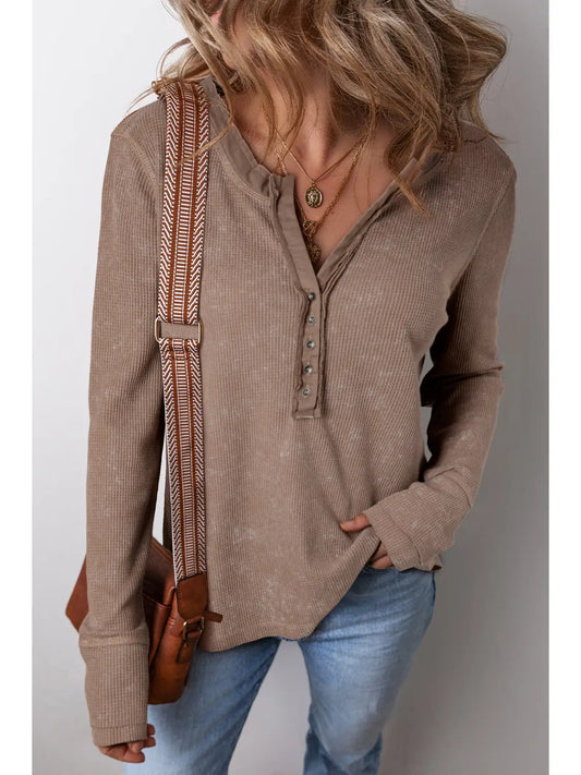 Ldc Daily Regular Long Sleeve Coffee Top