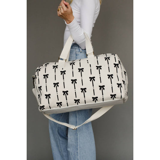 White & Black Bows Duffel