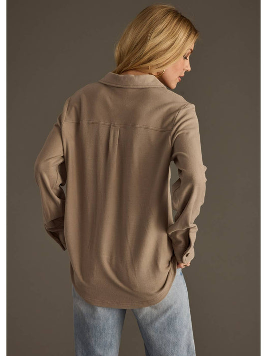 Panache Taupe Super Soft Button Up