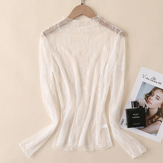 Lace Mesh Top White