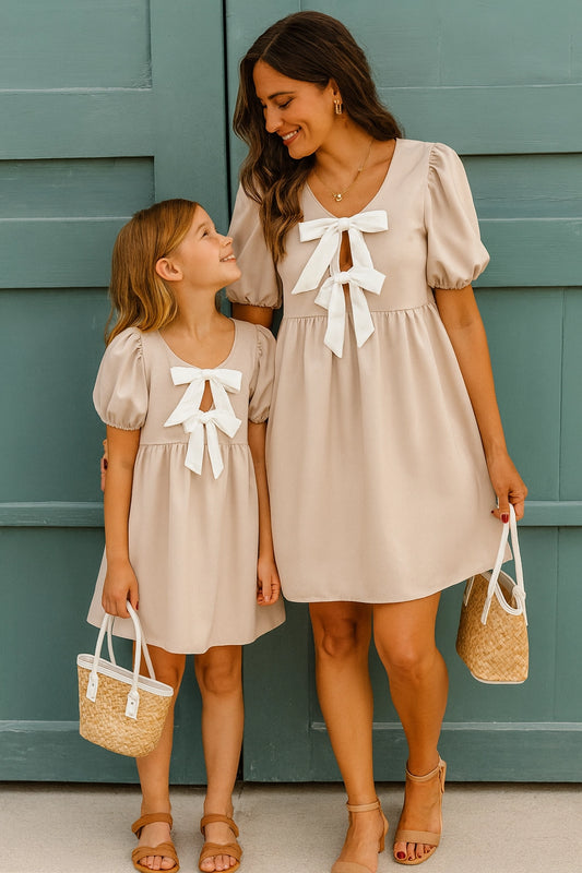 Mommy & Me Tie Front Babydoll Dress