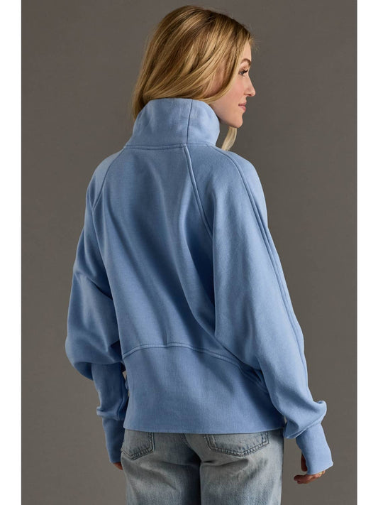 Light Blue Quarter Zip Sweatshirt