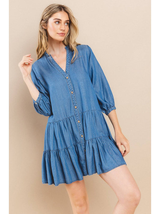 Tencel Babydoll Shirt Dress