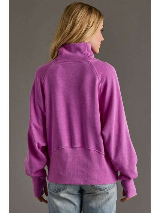 Purple Quarter Zip Sweatshirt