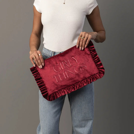 Girly Things Ruffle Travel Pouch