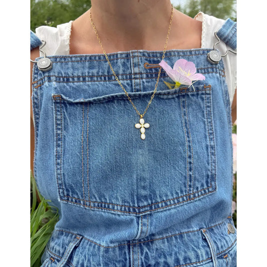 Eternal Light Cross Paperclip Chain Necklace