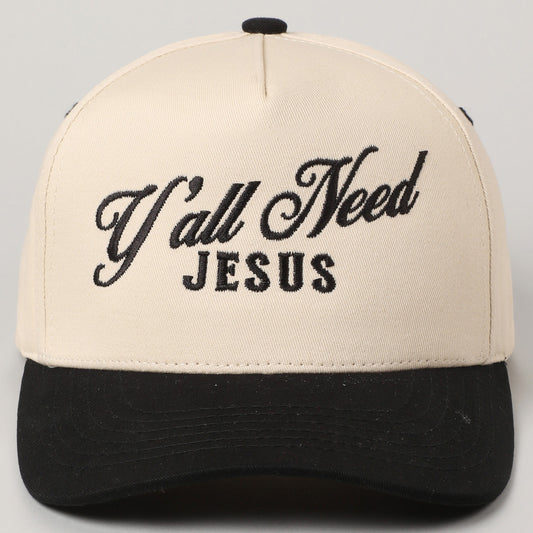 Y'all Need Jesus Lettering Embroidered Trucker Hat